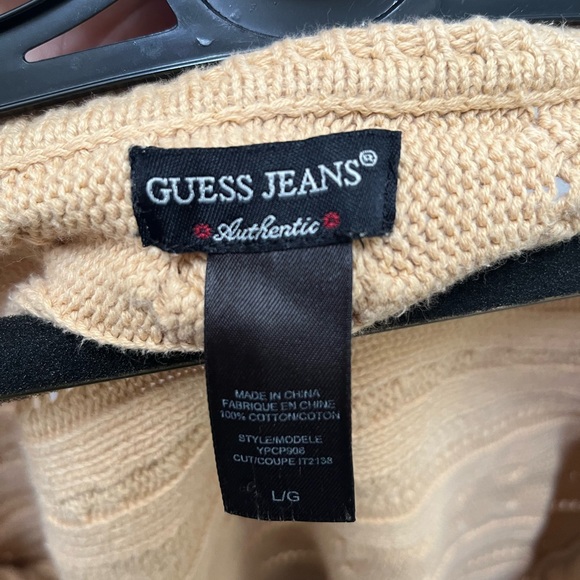 Golden yellow cropped Guess Jeans cable knit sweater - Picture 3 of 3